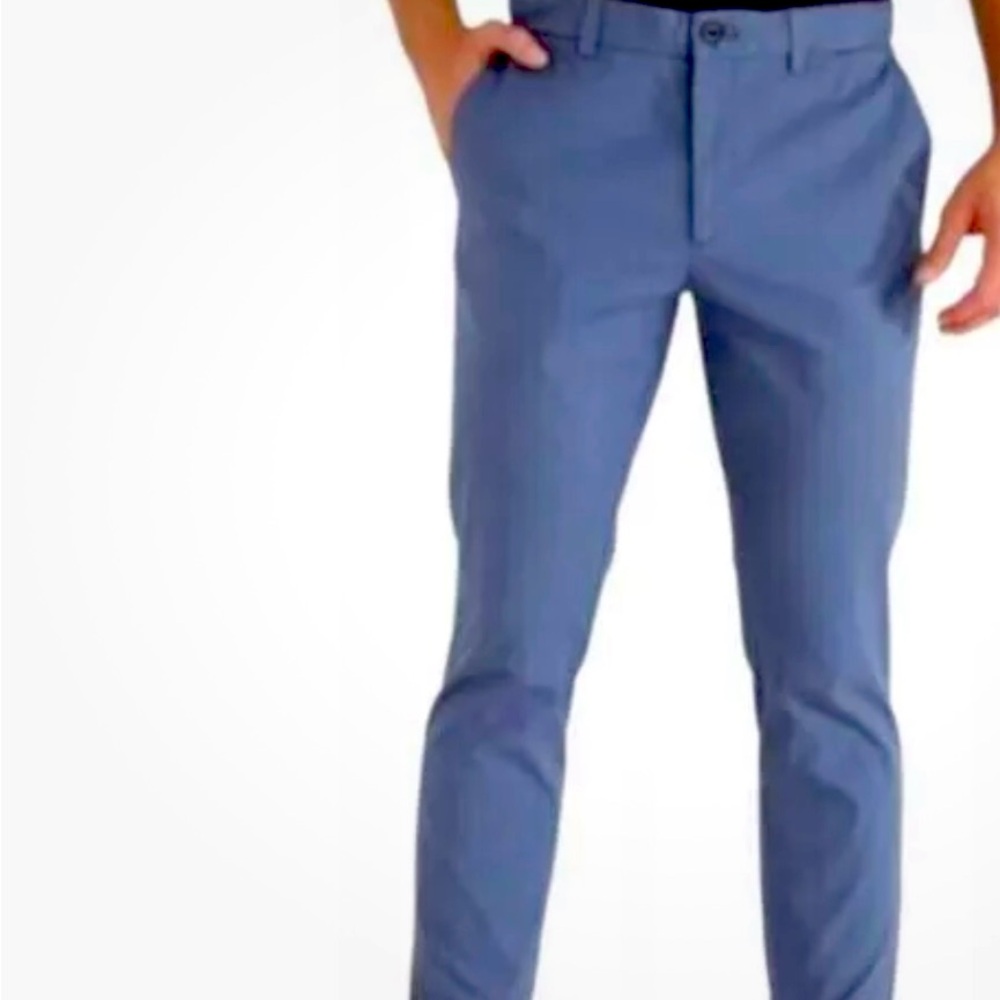 ANANA REPUBLIC MEN'S LIGHTWEIGHT FLAT FRONT PANTS (CHINA BLUE 40x34)NWT